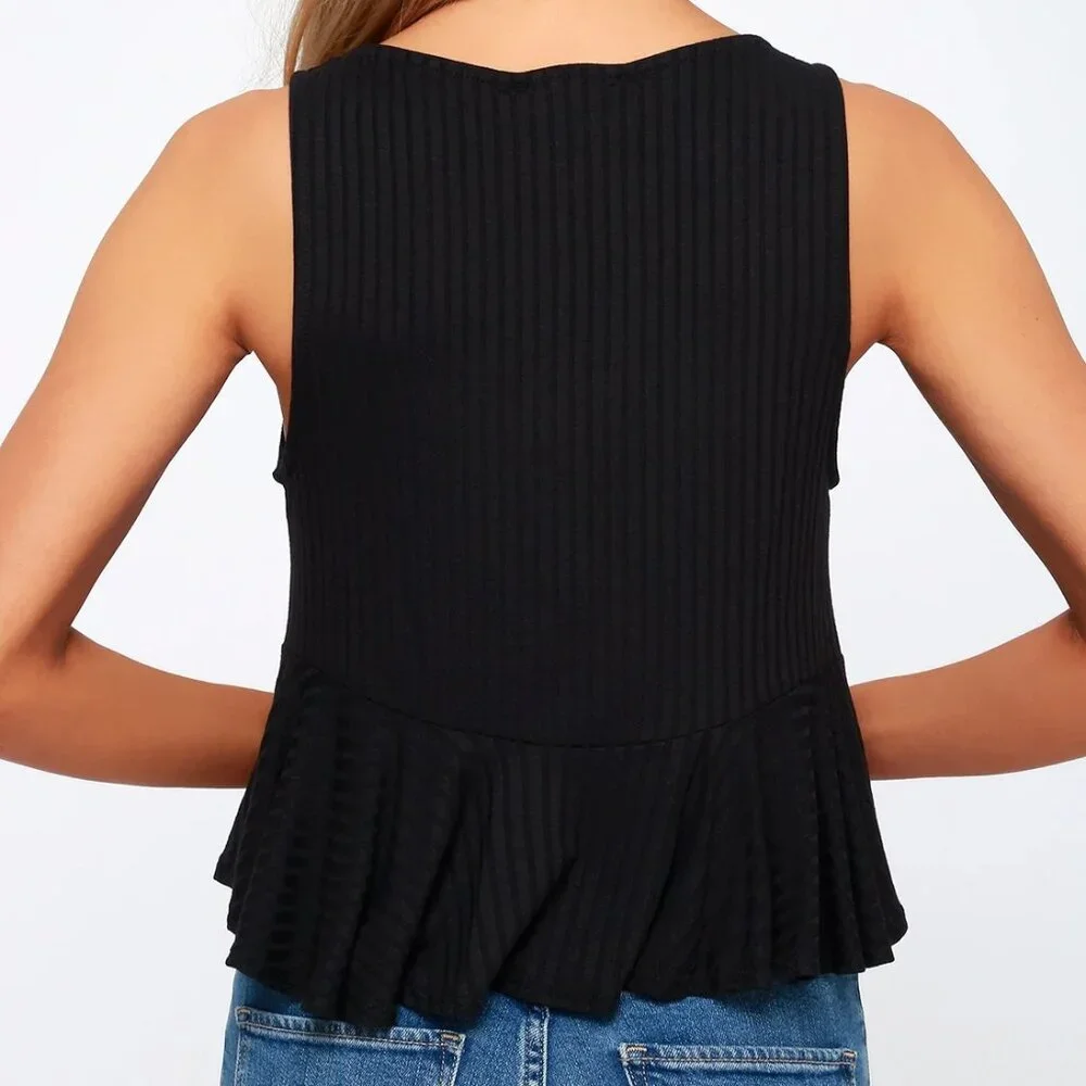 3-for-1!! Lulu's Ribbed V-Neck Ruffled Cropped Tank Tops - Picture 10 of 14